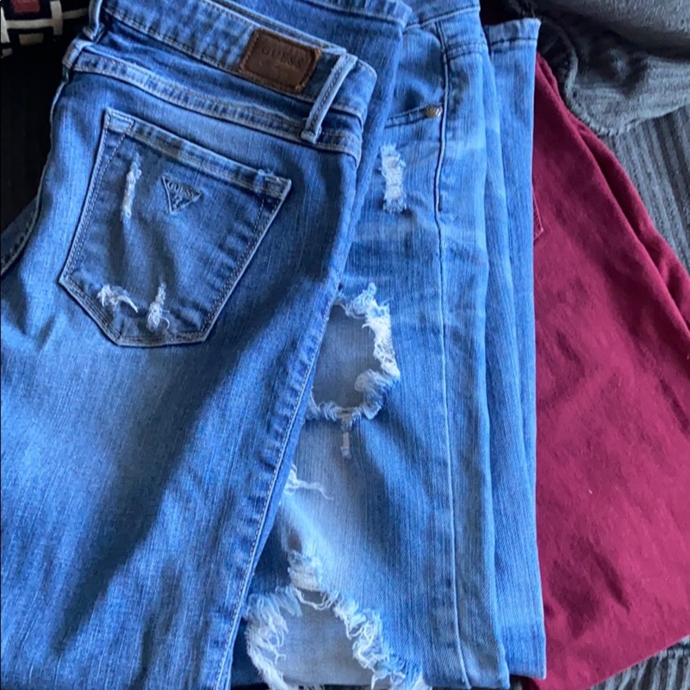 3 pairs of hip hugger jeans